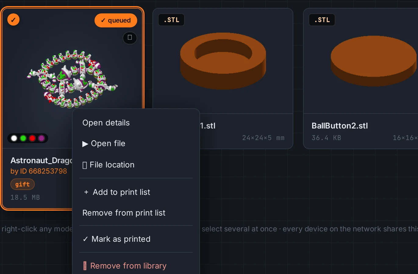 LayerMate's right-click menu with Open file and File location options