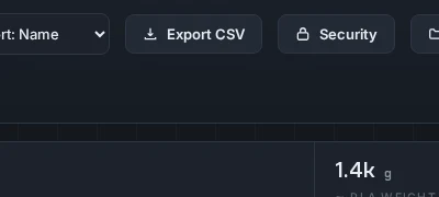 LayerMate's toolbar with the Export CSV button