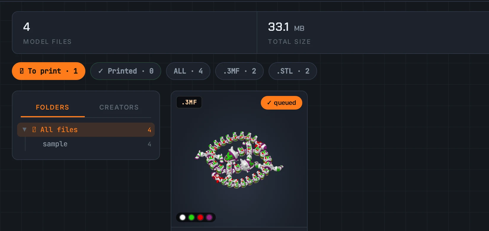 LayerMate's print queue filter with a queued file